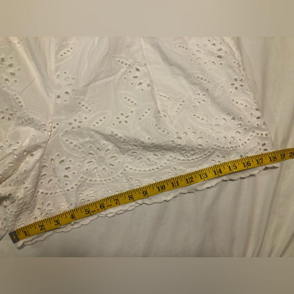 Eloquii white eyelet cotton, high waist shorts with white lining, never worn, 20 - Picture 8 of 13